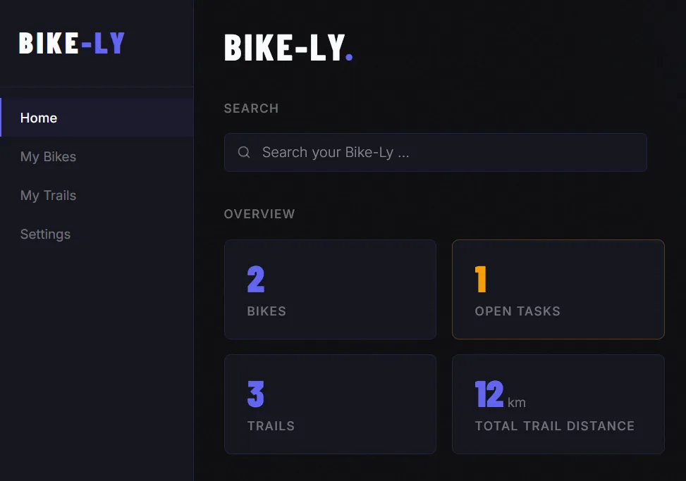 Bike-Ly Home Screen