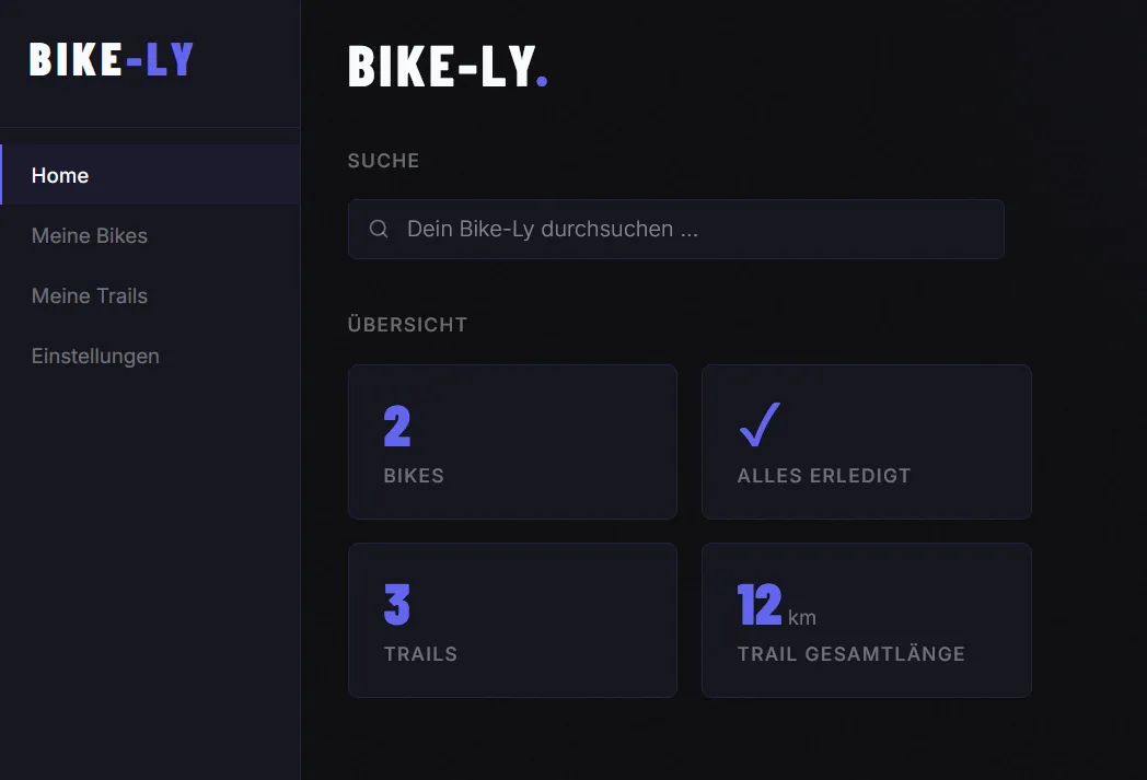Bike-Ly Home Screen