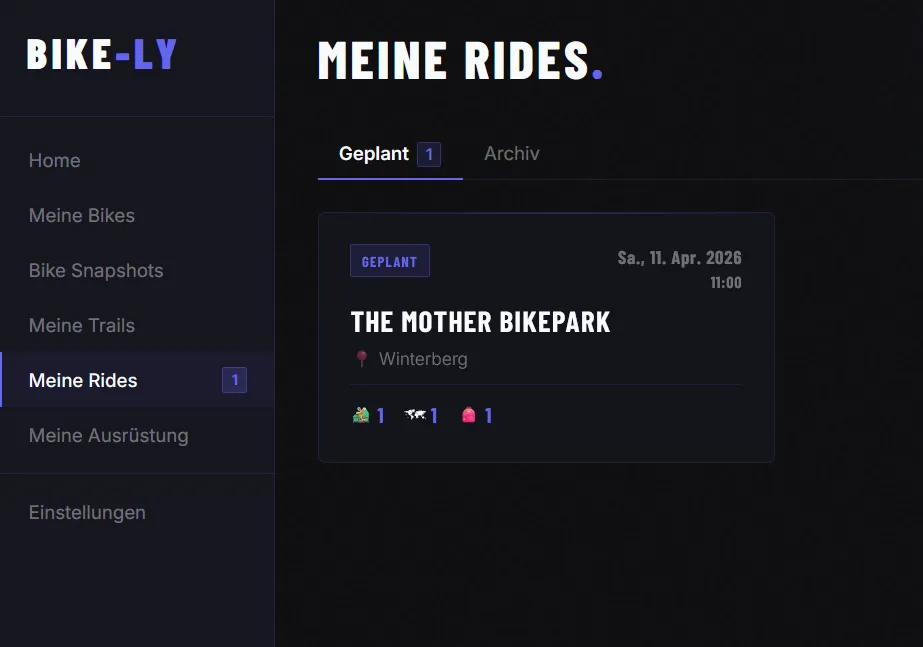 Neuen Ride erstellen